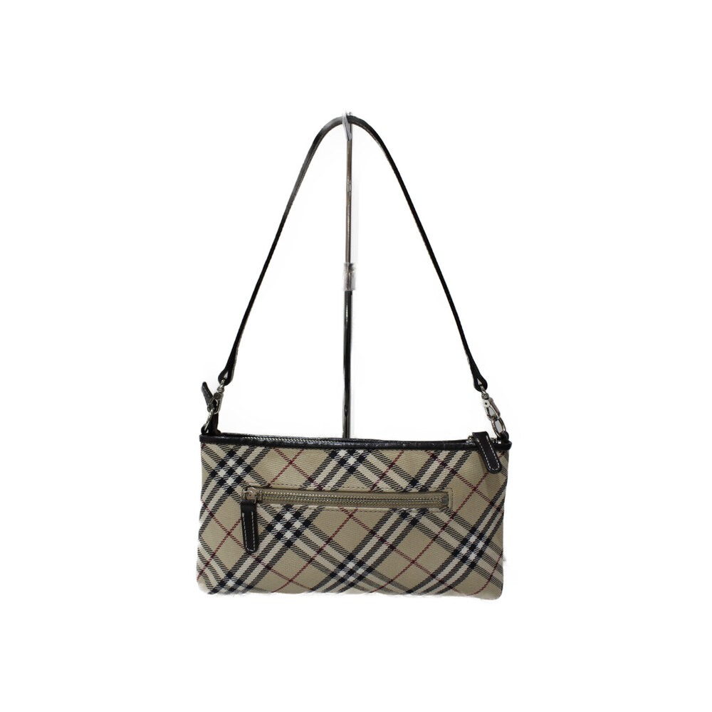BURBERRY Shoulder Bag Nova Check Canvas Leather Beige Tan Dark Brown Black - Picture 4 of 7